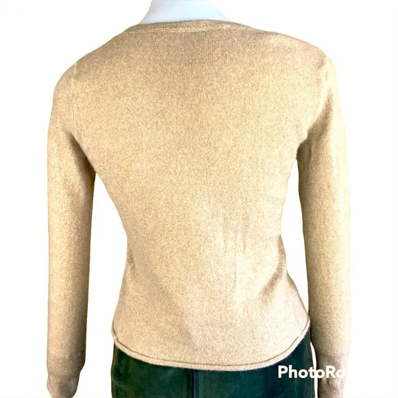 ATHLETA Pave Dima Sweater 100% Cashmere  Crewneck PulloverJumper In Tan Size S