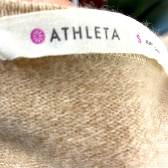 ATHLETA Pave Dima Sweater 100% Cashmere  Crewneck PulloverJumper In Tan Size S
