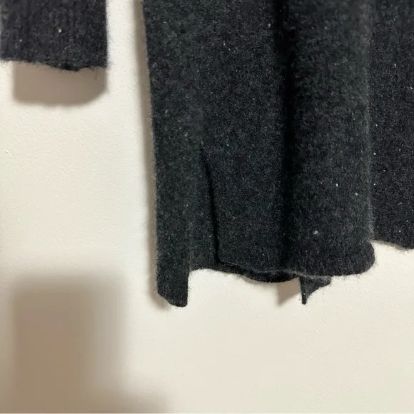 ATM Cashmere Open Front Cardigan Sweater in Grey Donegal