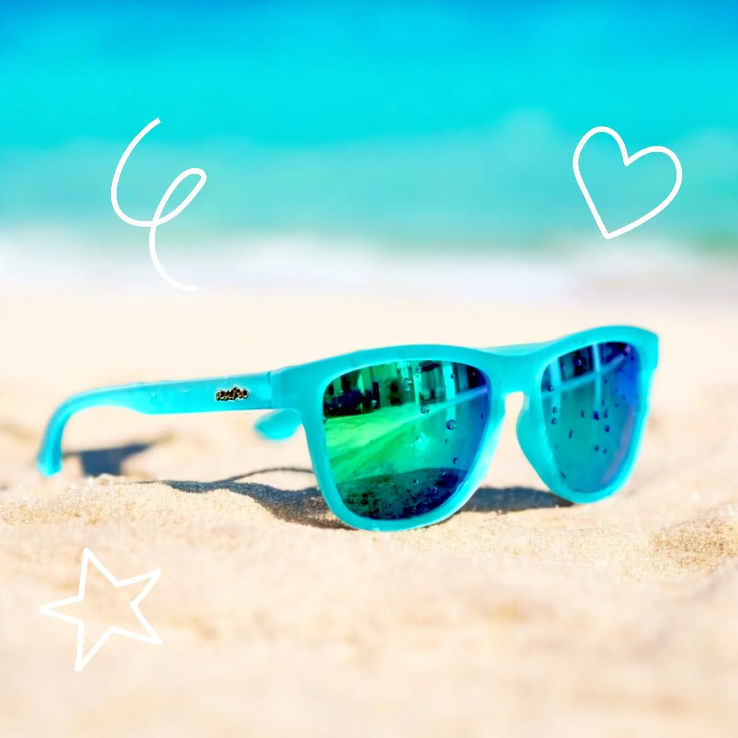 Aura Shades TEAL WE MEET AGAIN Sunglasses