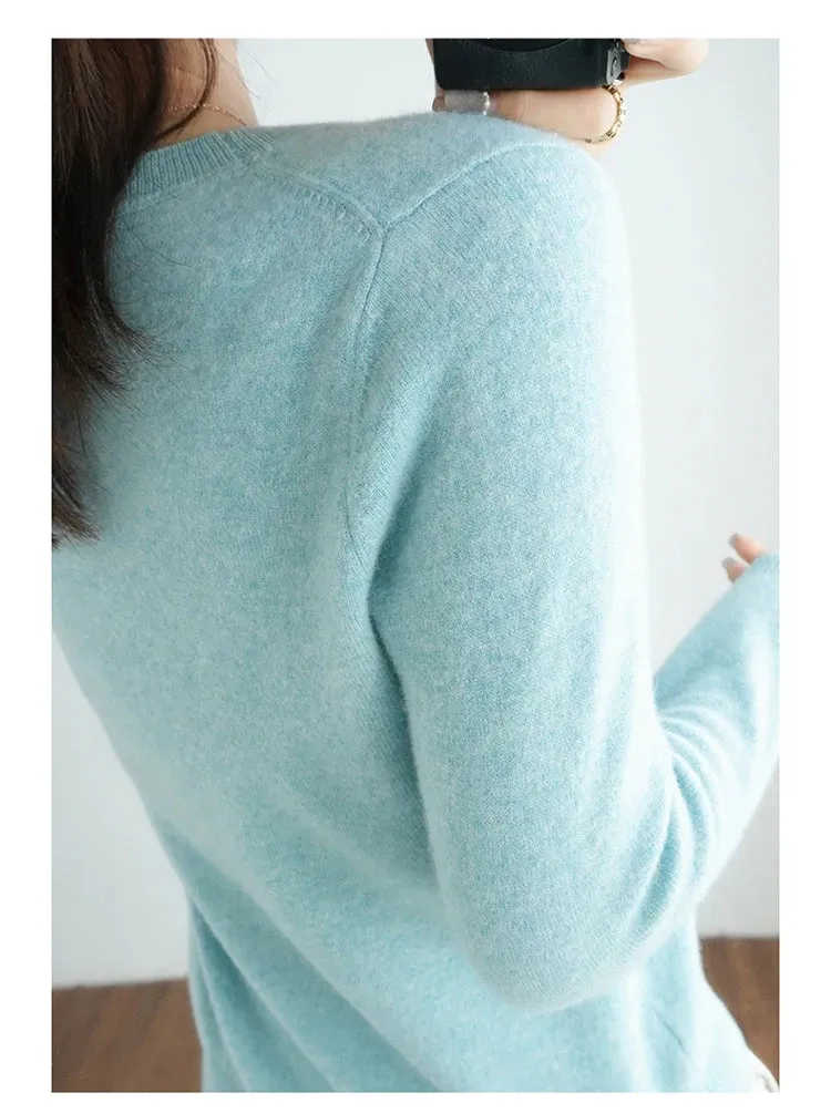 Autumn And Winter Thin Sweater Women's Round Neck Pullover Casual Knitted Top Women's Short Underlay Fashion