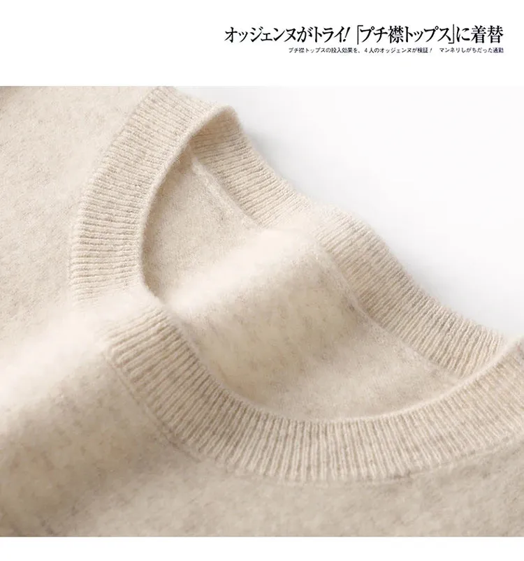 Autumn And Winter Thin Sweater Women's Round Neck Pullover Casual Knitted Top Women's Short Underlay Fashion