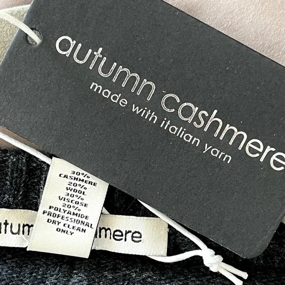 Autumn Cashmere Distressed Hi Lo Crewneck Sweater in Charcoal Gray