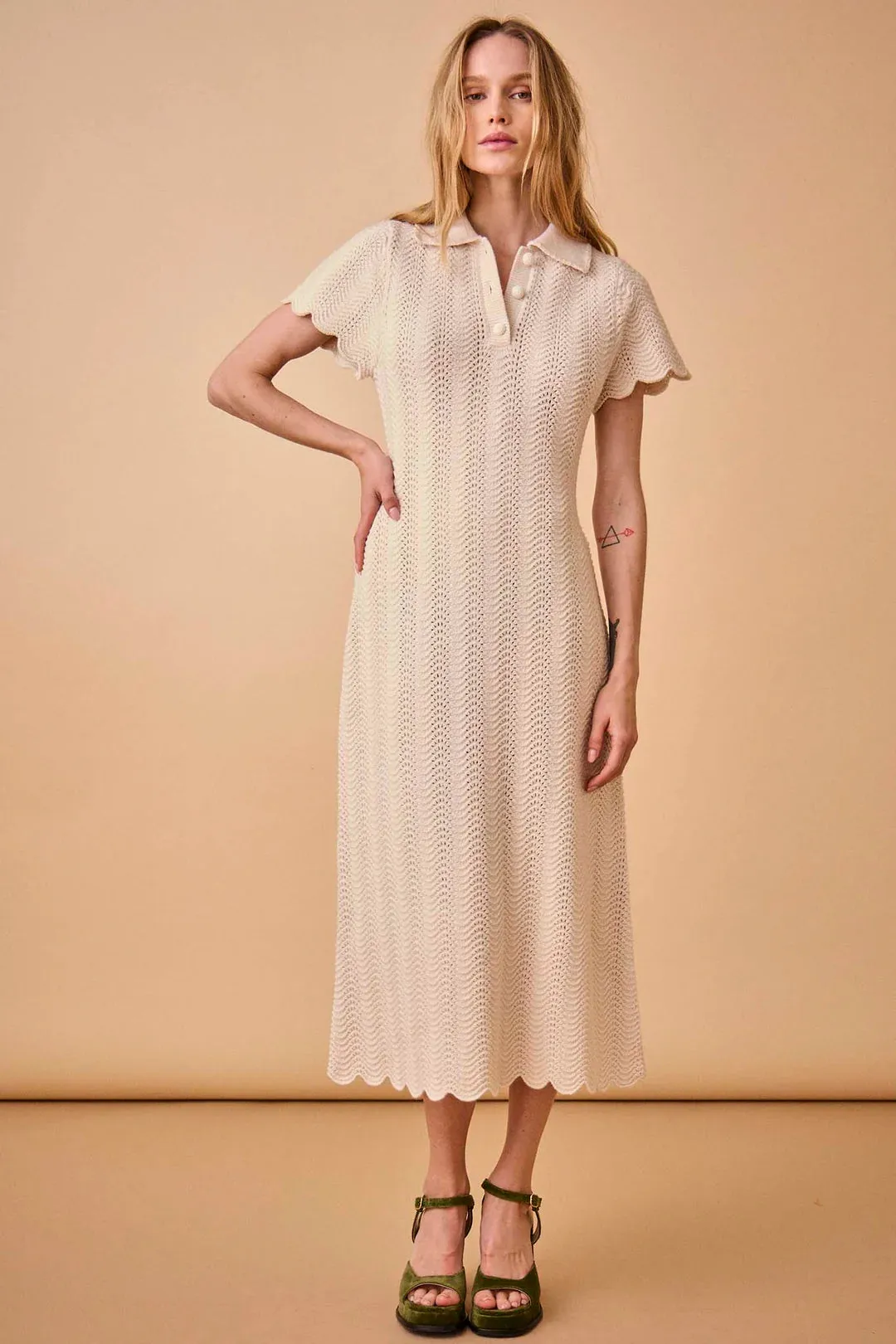 Ava Sweater Dress in Greige