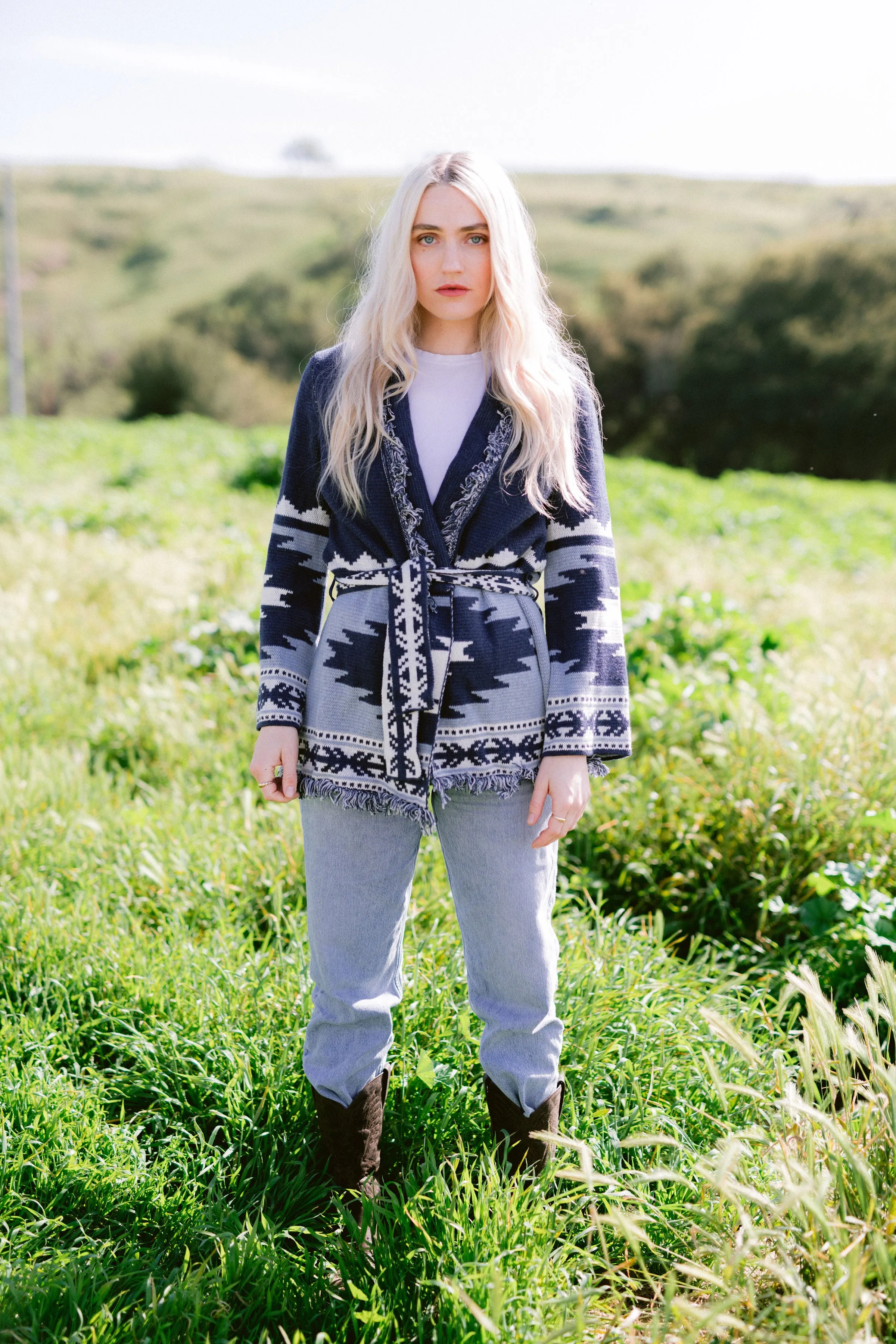 Aztec Wrap Cardigan Sweater