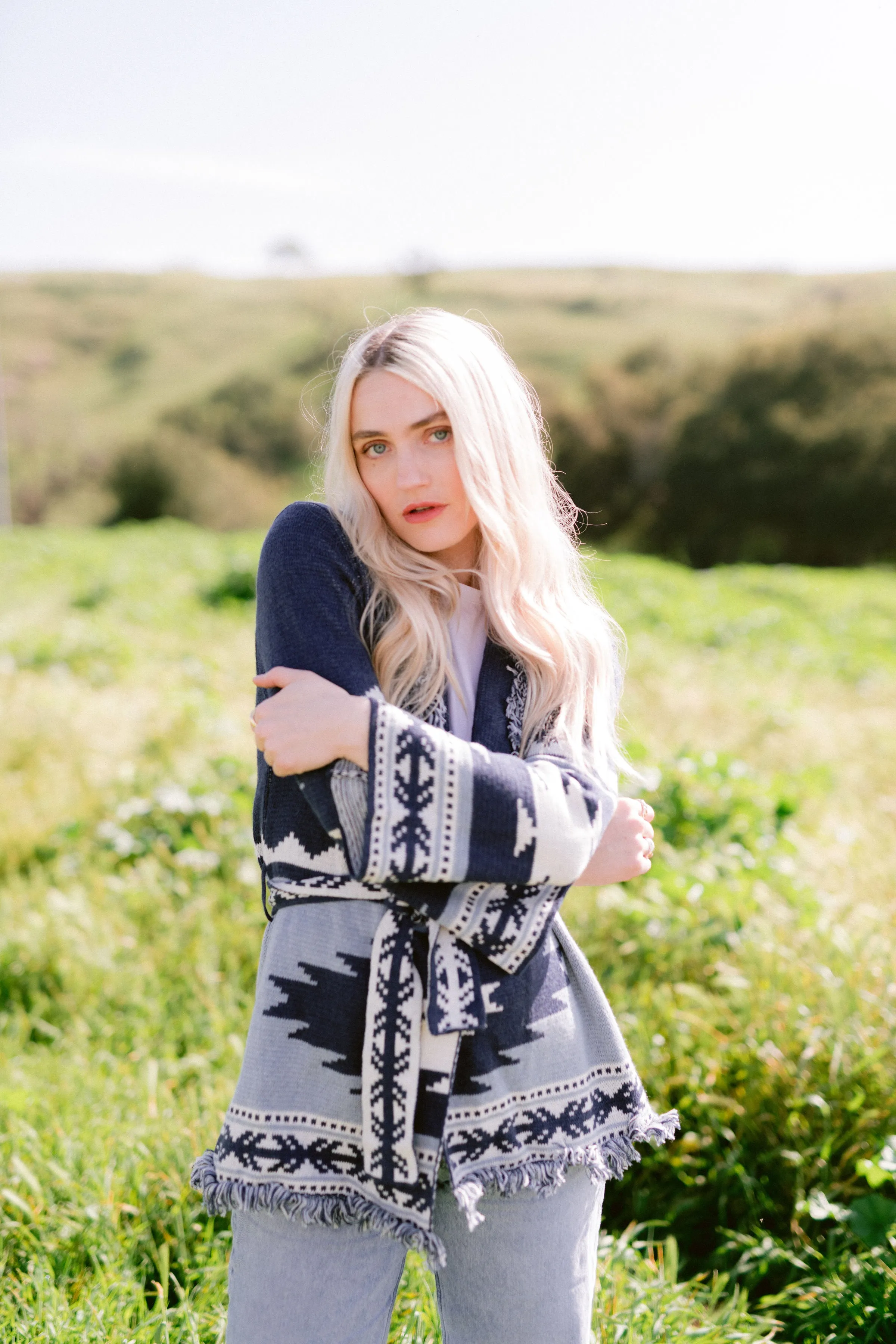 Aztec Wrap Cardigan Sweater