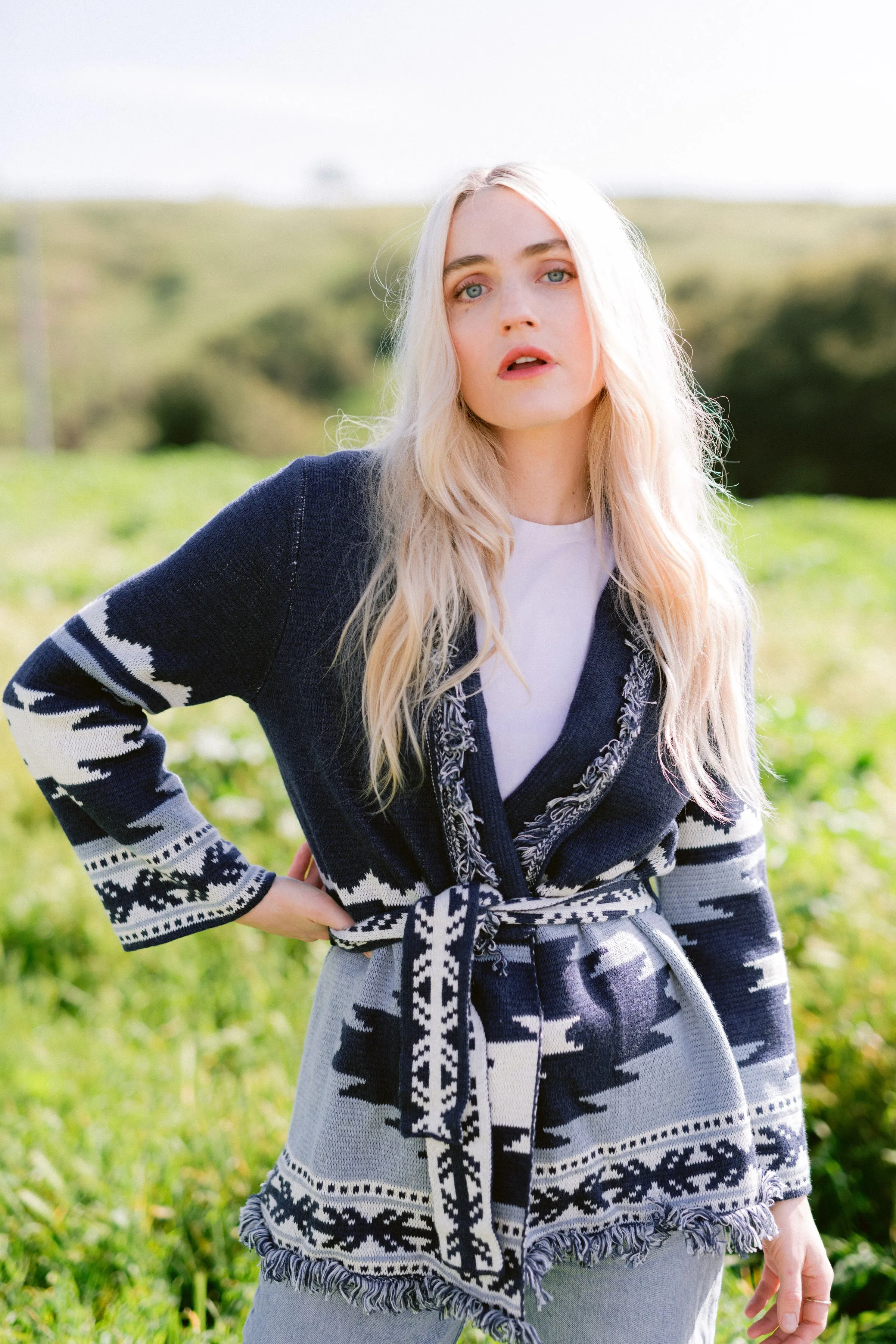Aztec Wrap Cardigan Sweater