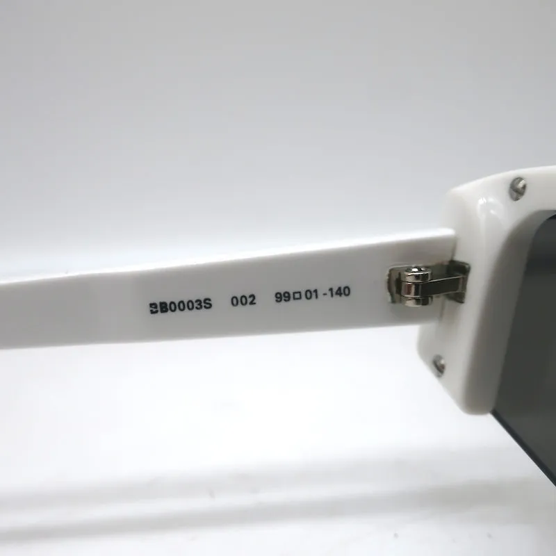 Balenciaga Ski Mirrored Rectangle Sunglasses White BB0003S 002