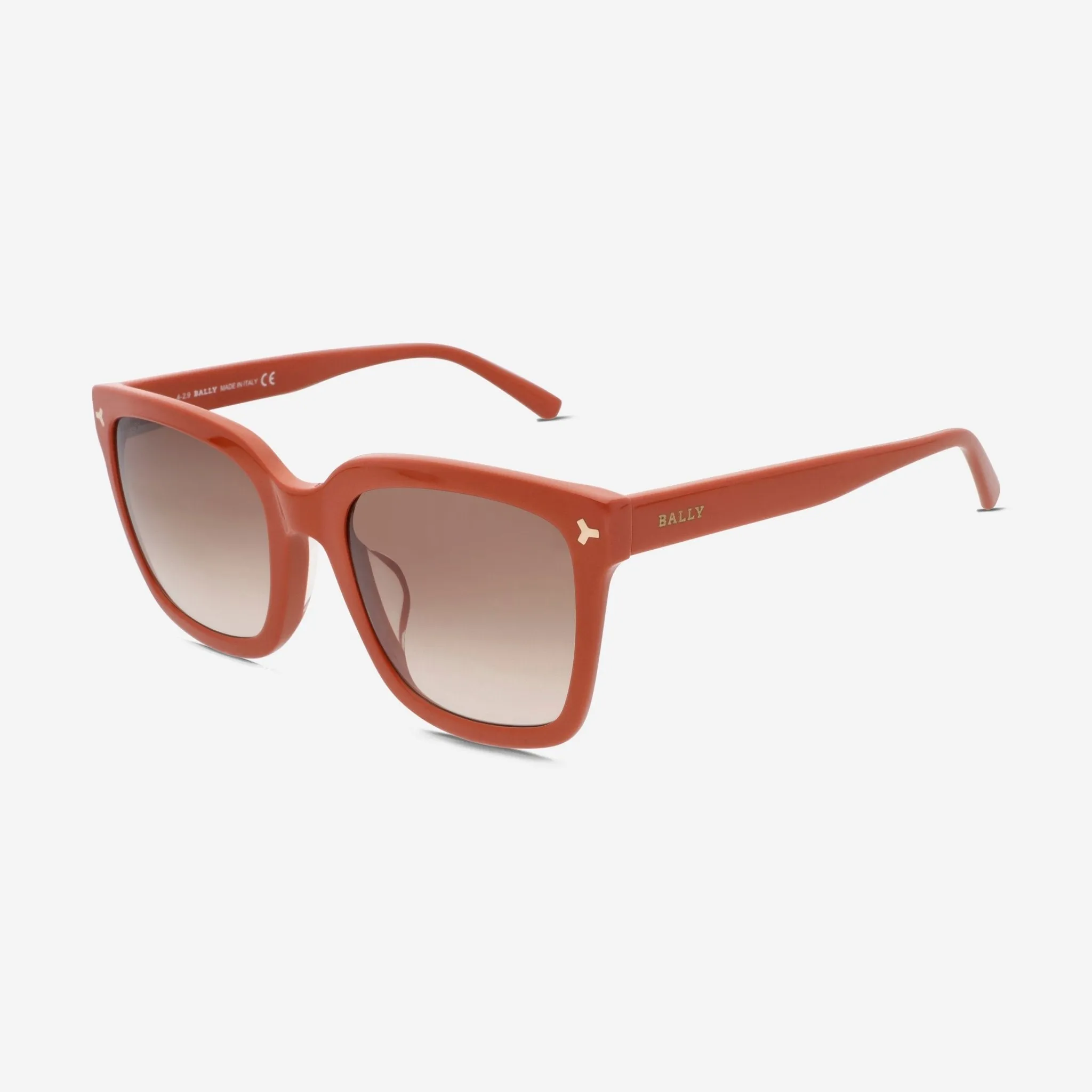 Bally Women's Shiny Orange & Gradient Brown Oversized 53mm Sunglasses BY0034-H