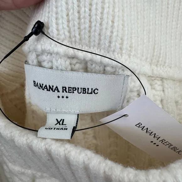 Banana Republic Elegant White Knit Skirt. CABLE MIDI SWEATER SKIRT. NWT Sz XL