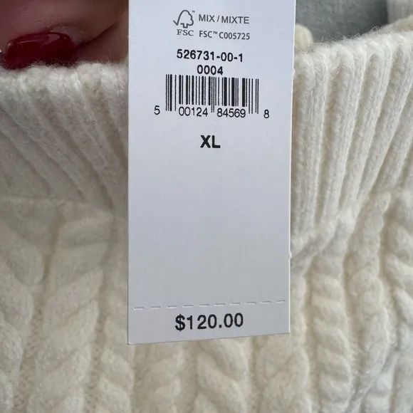 Banana Republic Elegant White Knit Skirt. CABLE MIDI SWEATER SKIRT. NWT Sz XL