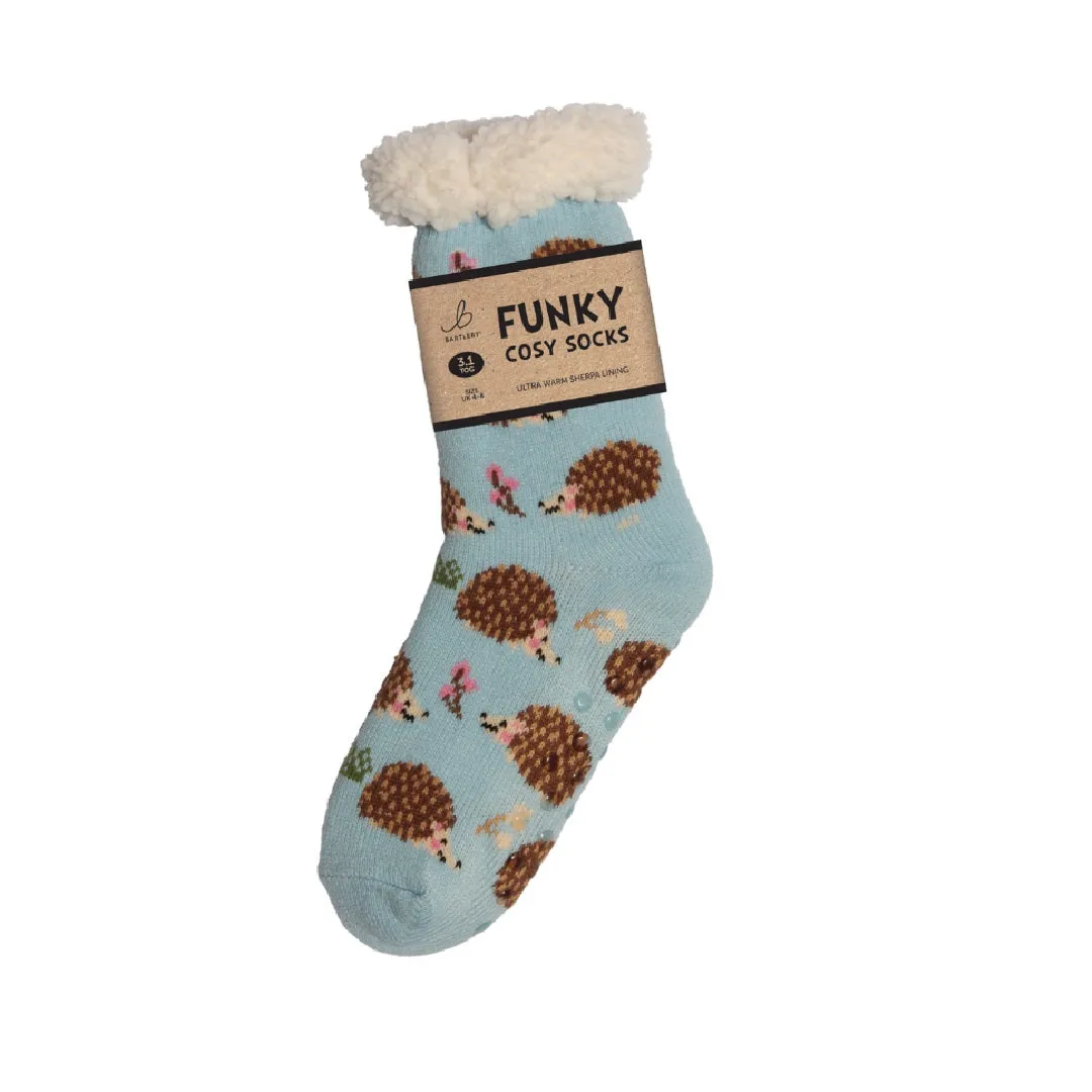 Bartleby Ladies Sherpa Socks - Hedgehog Design