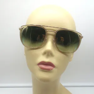Barton Perreira Lafayette Mirrored Aviator Sunglasses Champagne/Green