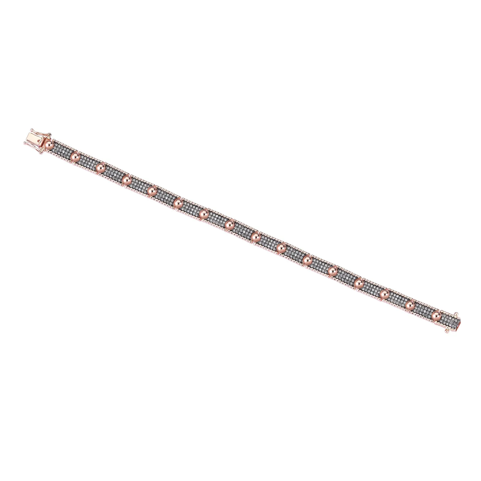 Beads Pavé Open Box Clasp Bracelet