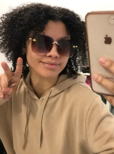Bee Womens Square Sunglasses/Oversize Rimless Sunglasses Women