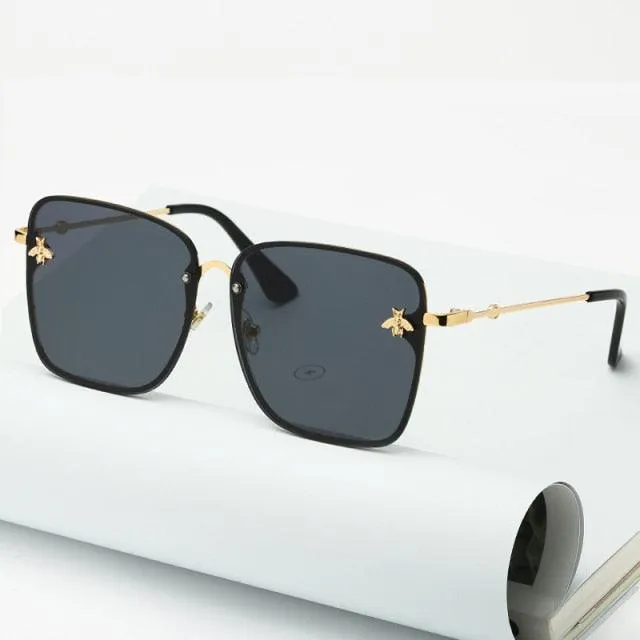 Bee Womens Square Sunglasses/Oversize Rimless Sunglasses Women
