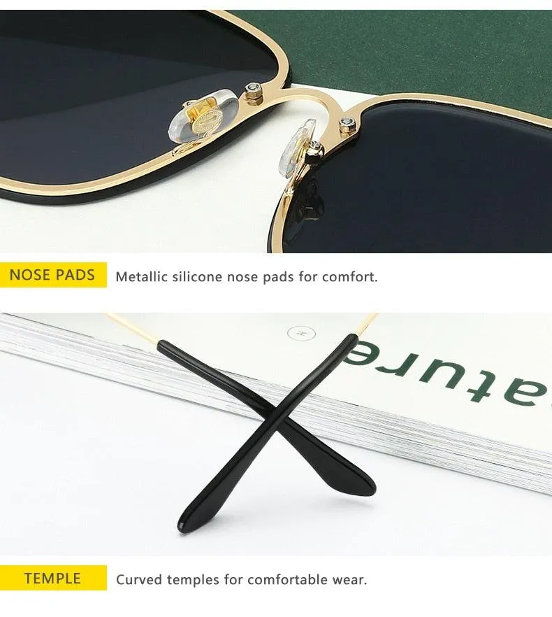Bee Womens Square Sunglasses/Oversize Rimless Sunglasses Women