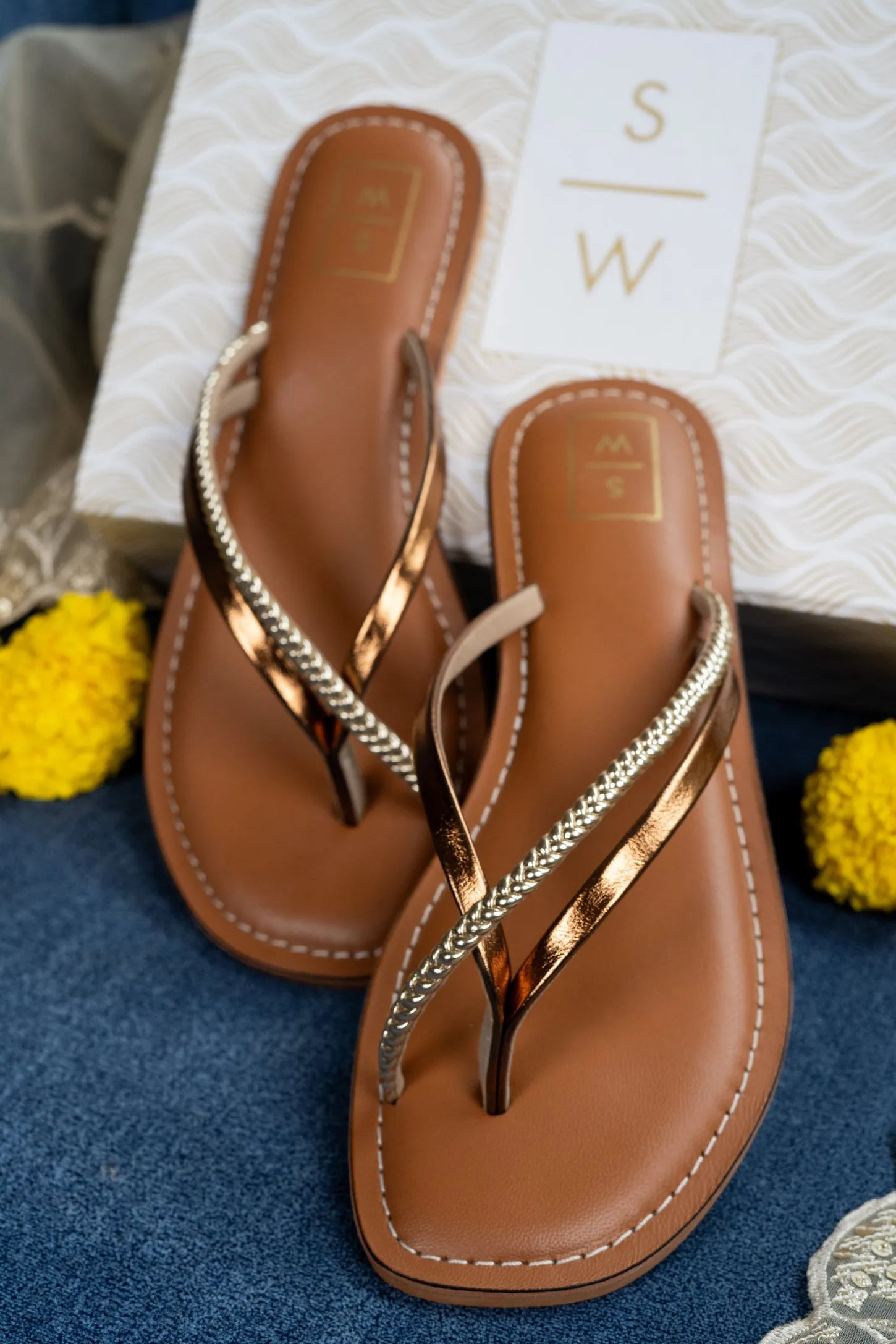 Beena Gold & Bronze Sandals
