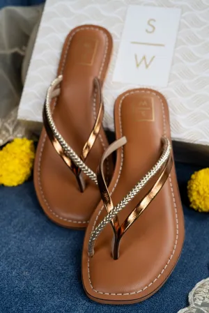Beena Gold & Bronze Sandals