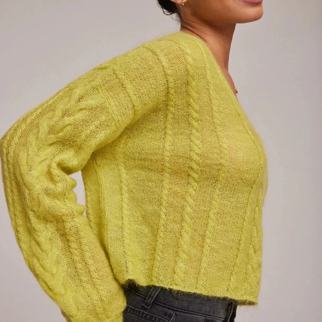 Bella Dahl V Neck Cropped Sweater