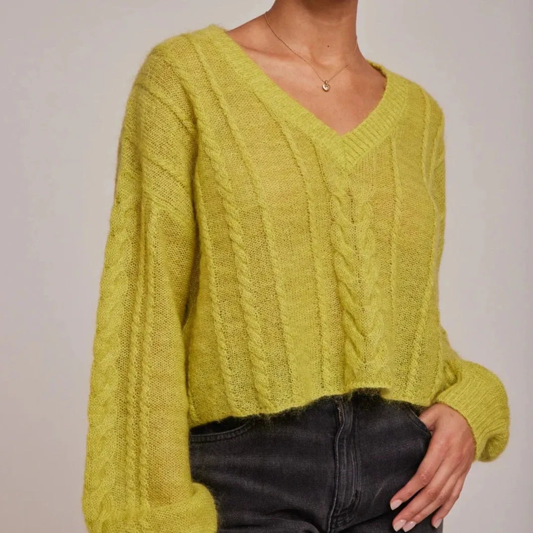 Bella Dahl V Neck Cropped Sweater