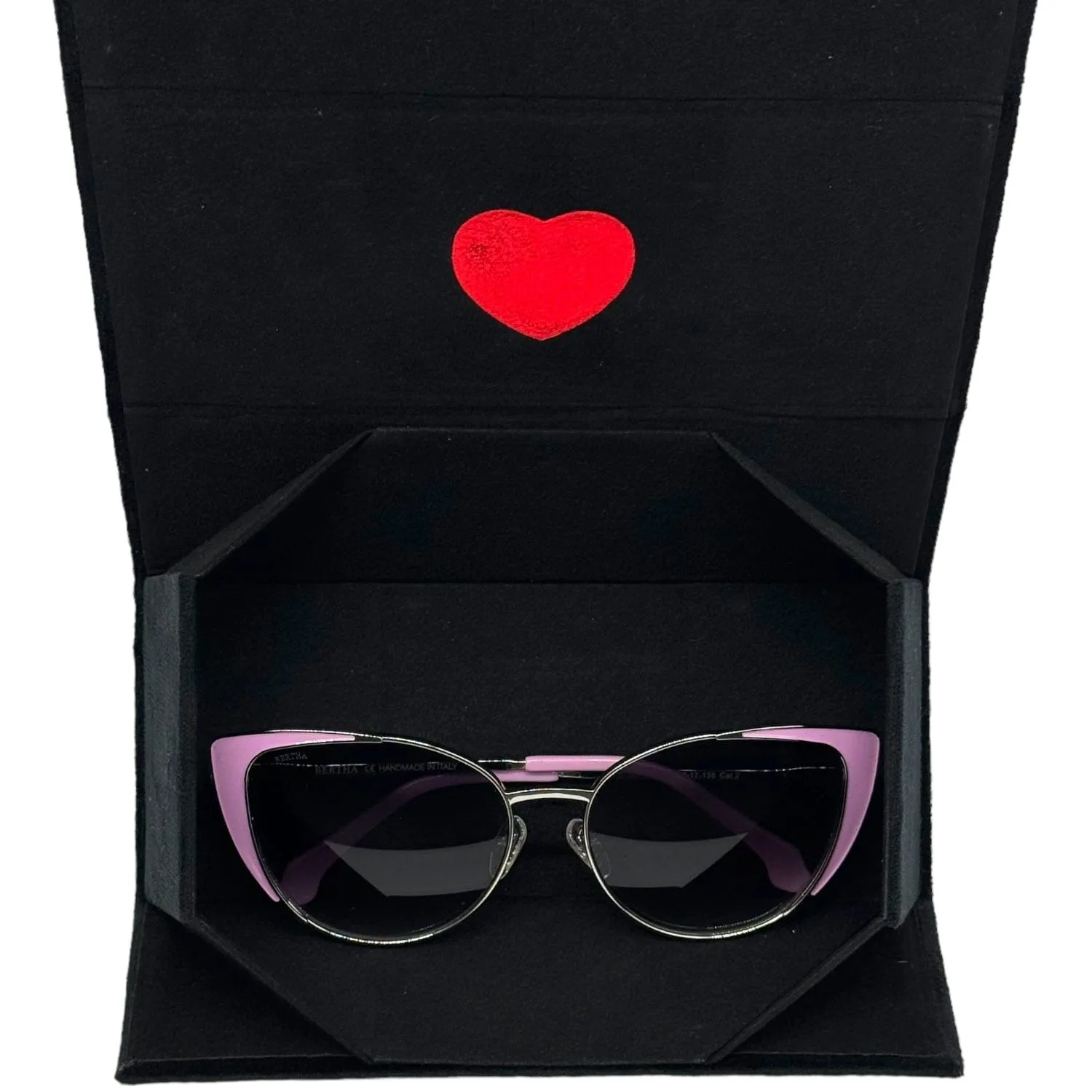 BERTHA Handmade in Italy Bailey Cat Eye Sunglasses - Pink