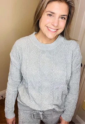 BiBi Cable Knit Round Neck Sweater