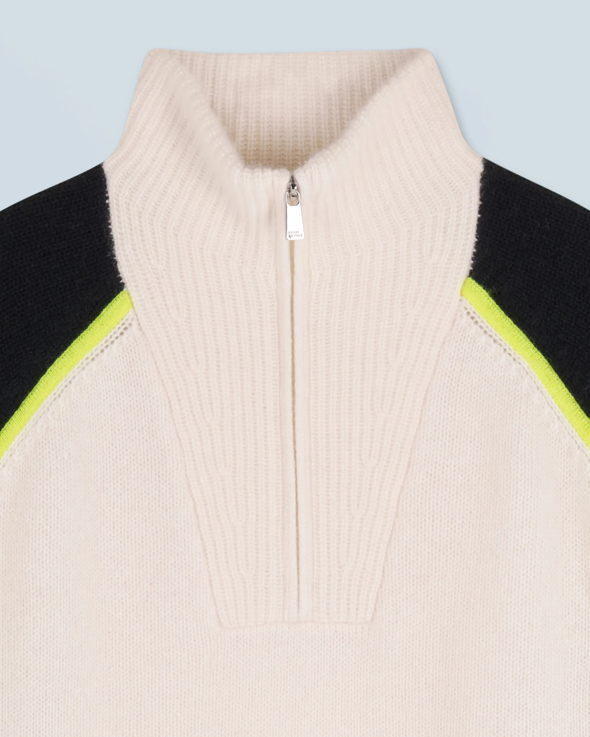 Bicolor Quarter Zip Neck Sweater (H24 / WOMEN / Black)