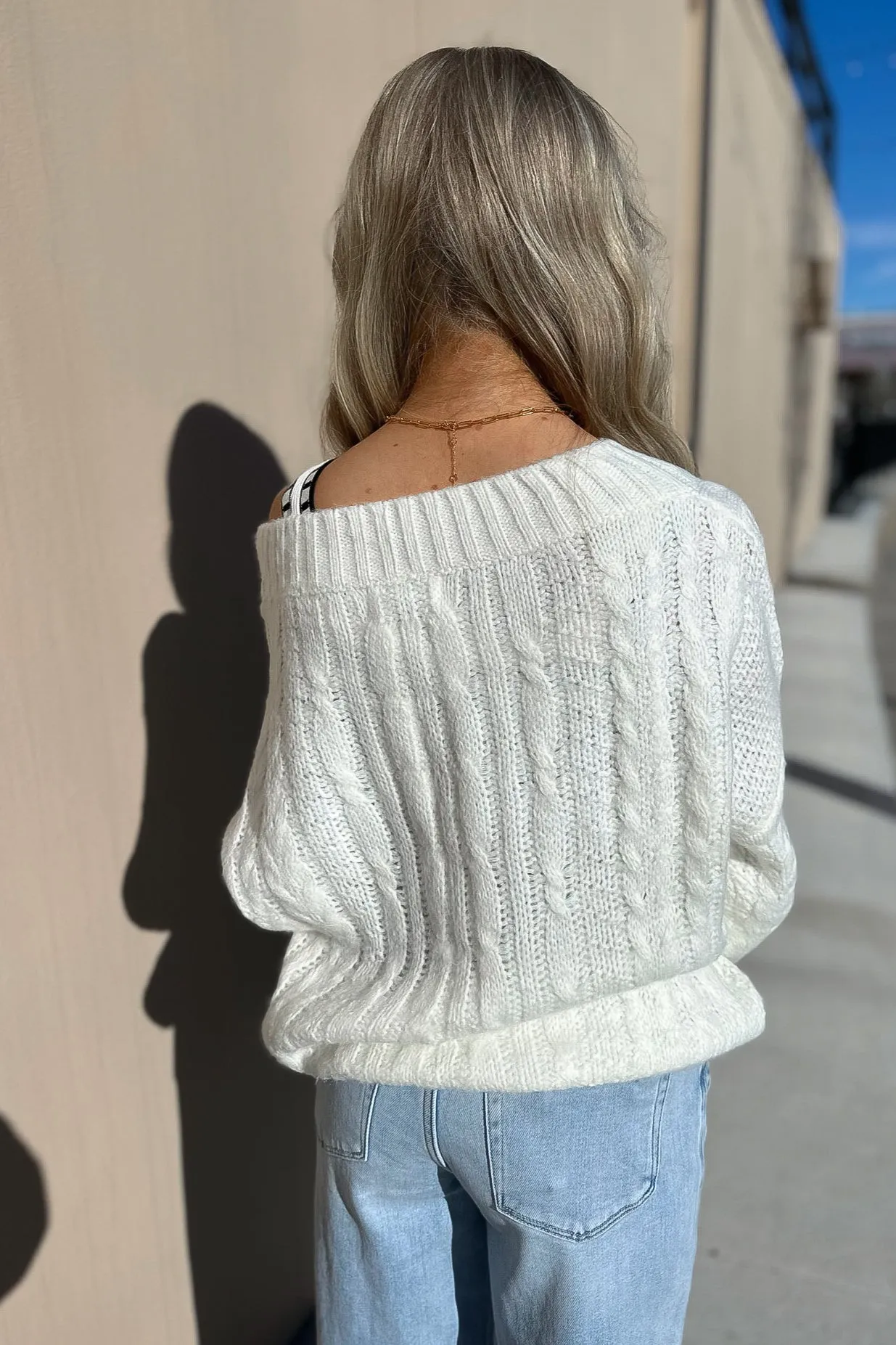 Billie Cable Knit Sweater Ivory
