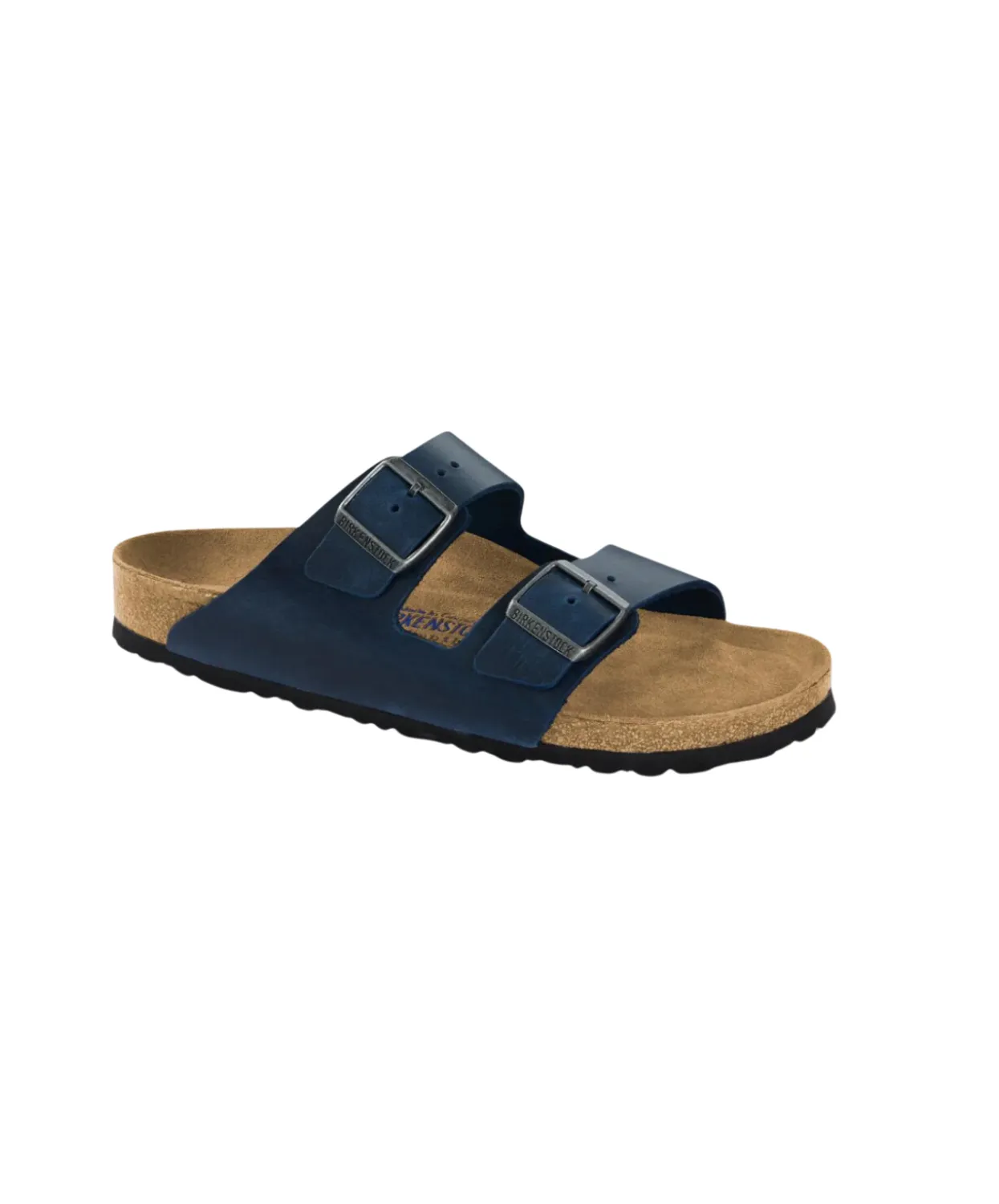 Birkenstock Arizona Oiled Leather Blue Soft Footbed Sandals