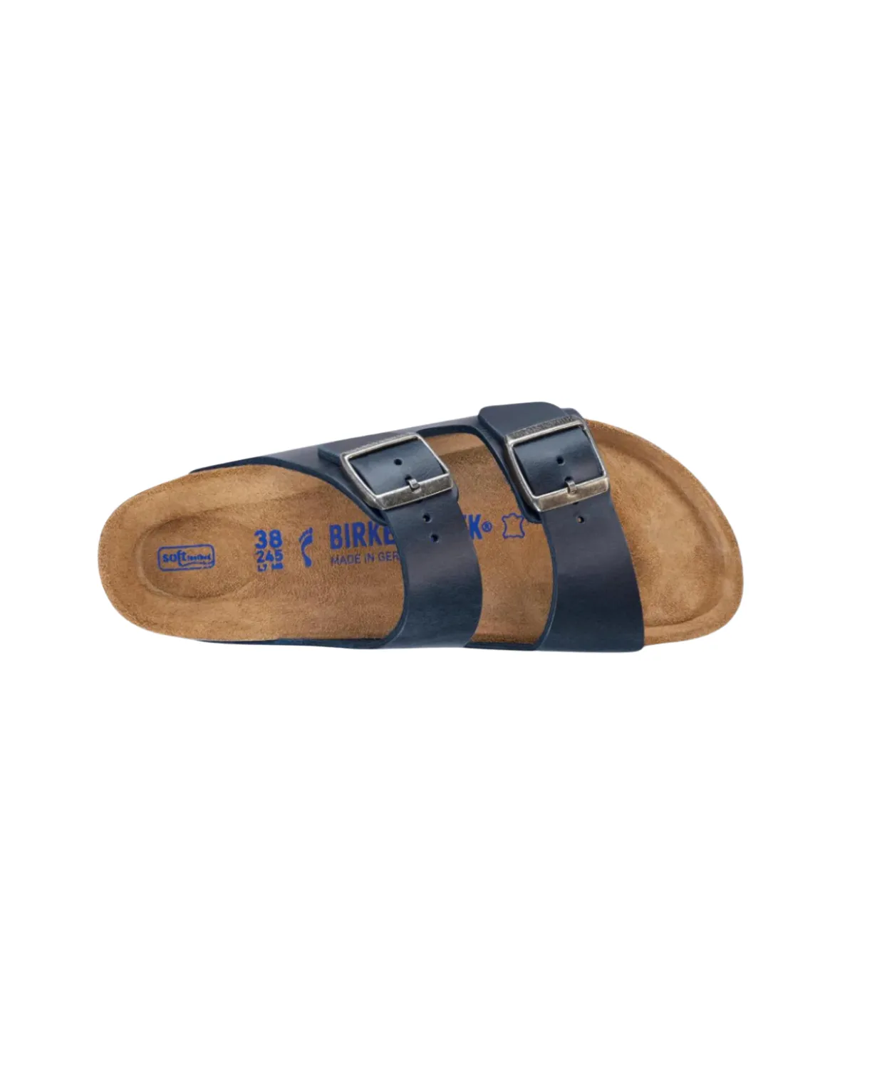 Birkenstock Arizona Oiled Leather Blue Soft Footbed Sandals