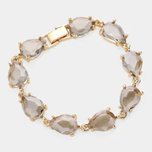 Black Diamond AB Teardrop cluster Link Pageant Bracelet | Homecoming Bracelet | Homecoming Jewelry | 630060