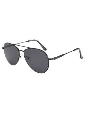 Black Metal Crossbar Pilot Sunglasses