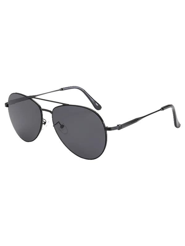 Black Metal Crossbar Pilot Sunglasses