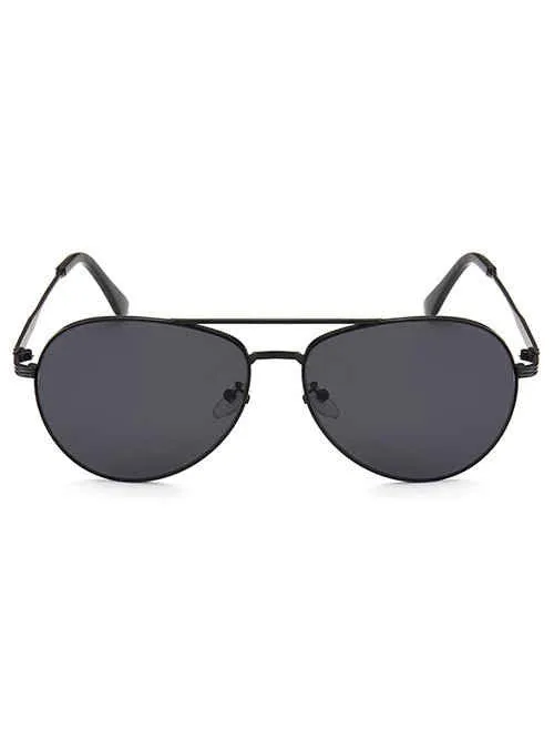 Black Metal Crossbar Pilot Sunglasses