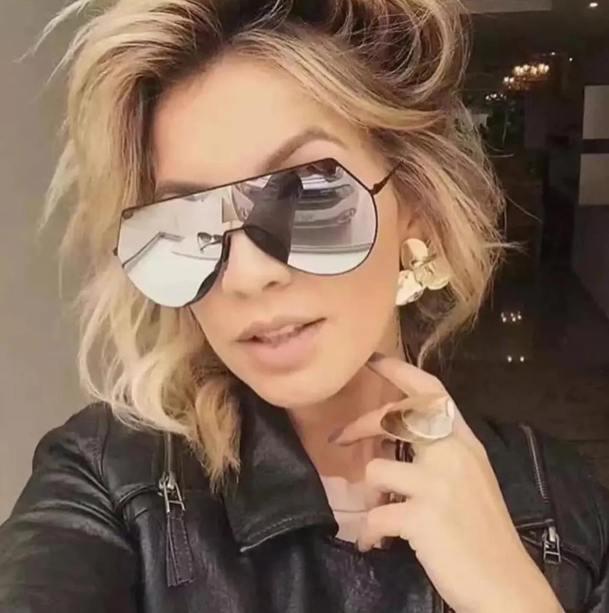 Black Mirrored "Lena" Aviators