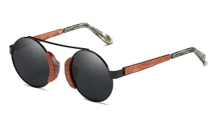 Black Round Wood Sunglasses for Men - Stylish and Classy Eyewear