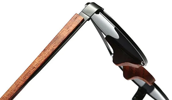 Black Round Wood Sunglasses for Men - Stylish and Classy Eyewear
