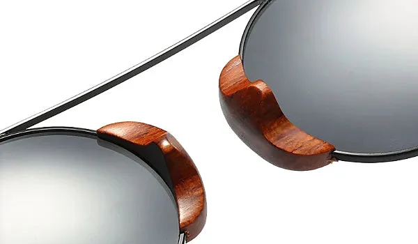Black Round Wood Sunglasses for Men - Stylish and Classy Eyewear