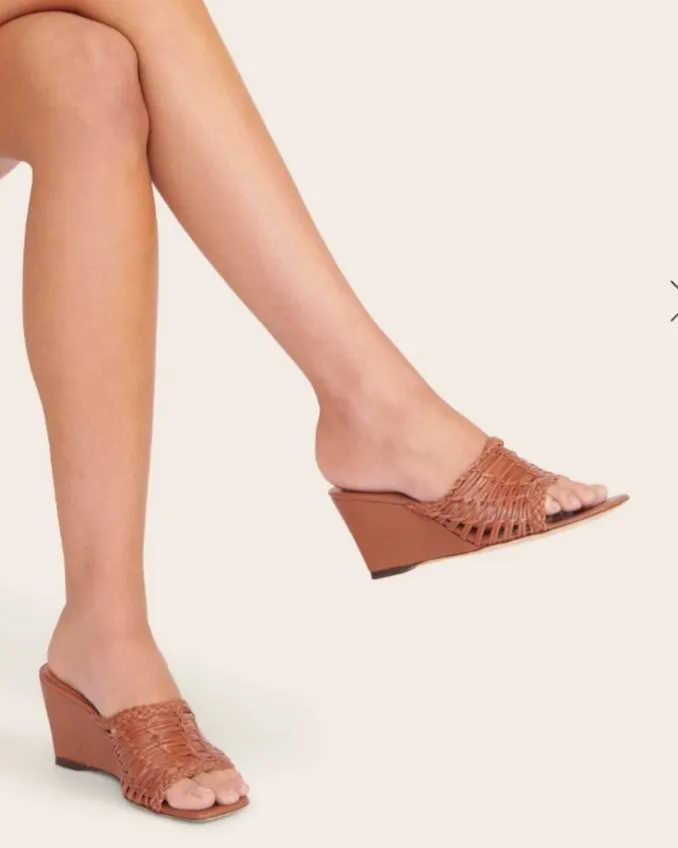 Blair Woven Wedge | Tan