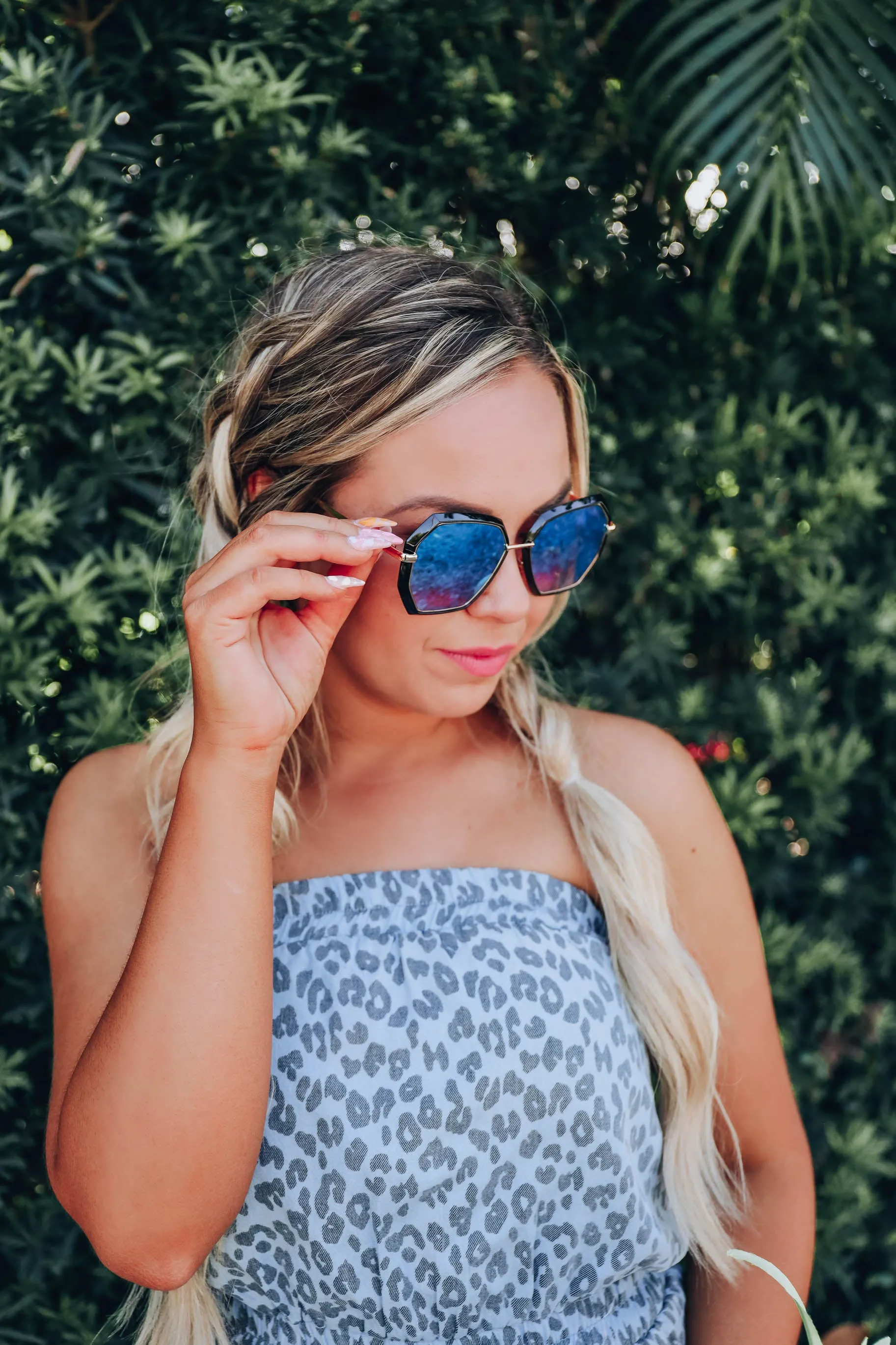Blaire Mirrored Sunglasses - Blue
