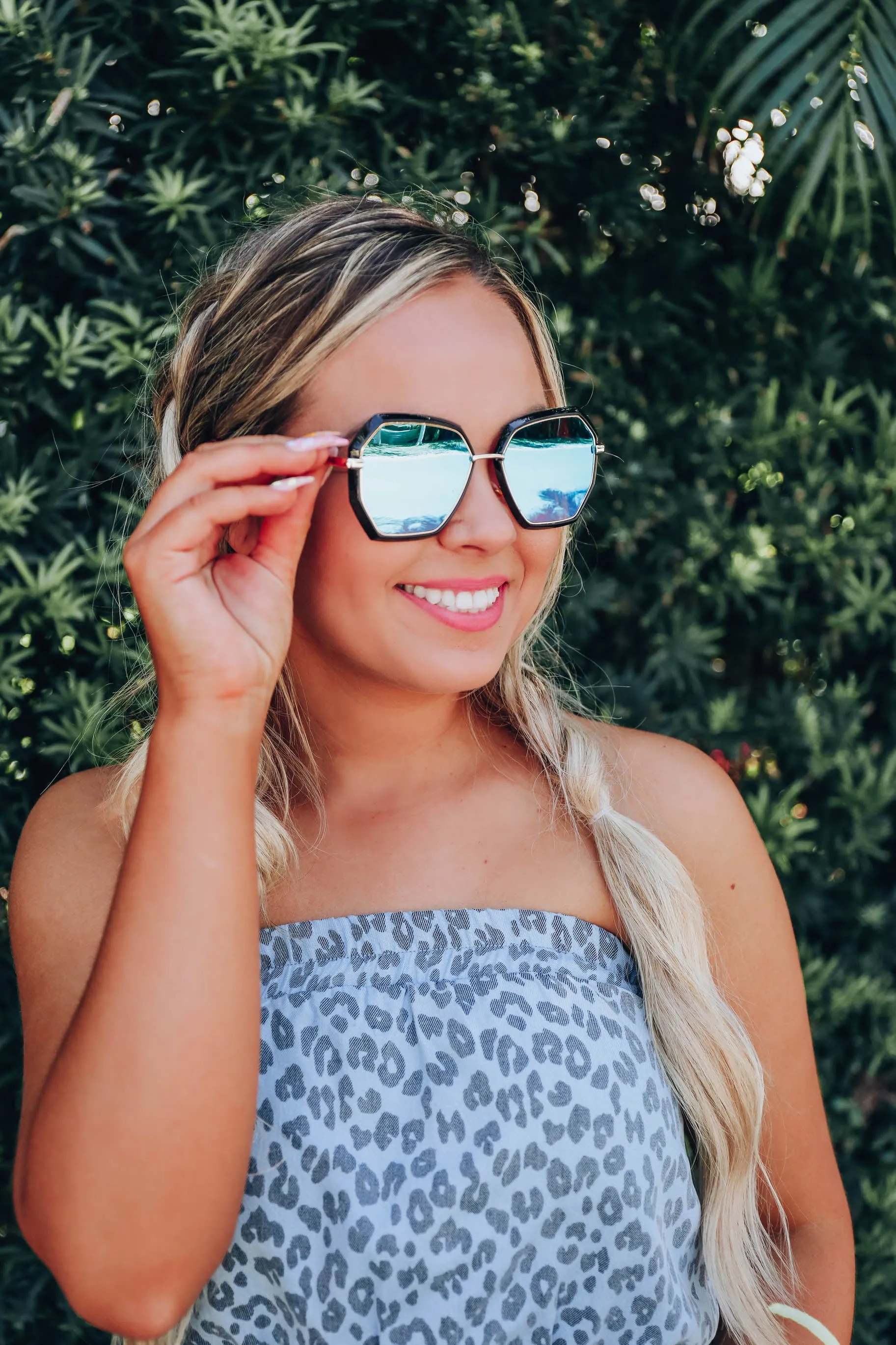 Blaire Mirrored Sunglasses - Blue
