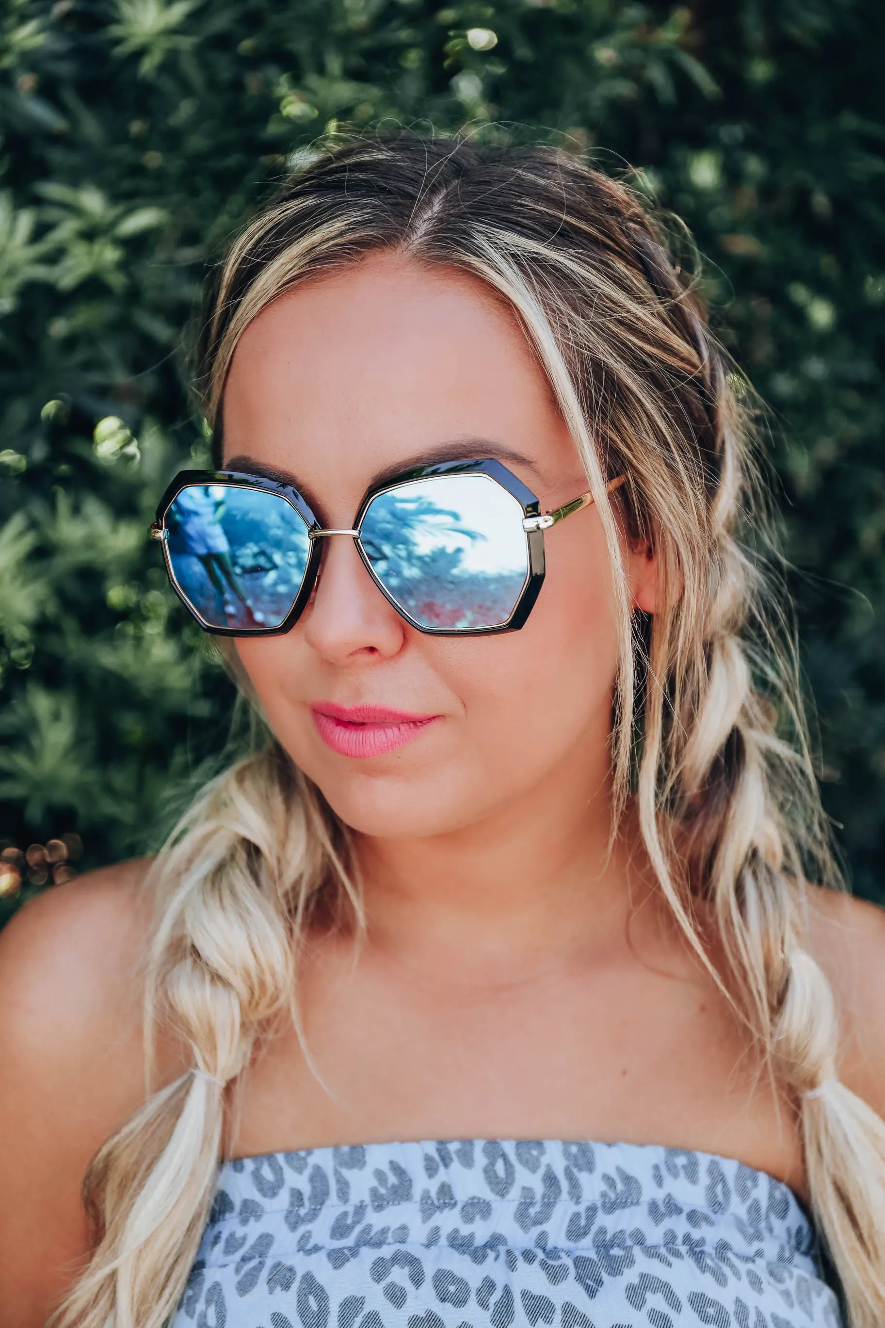 Blaire Mirrored Sunglasses - Blue