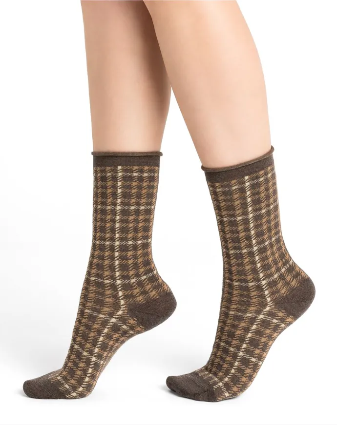 Bleuforet Prince of Wales Fine Wool Socks - 6376