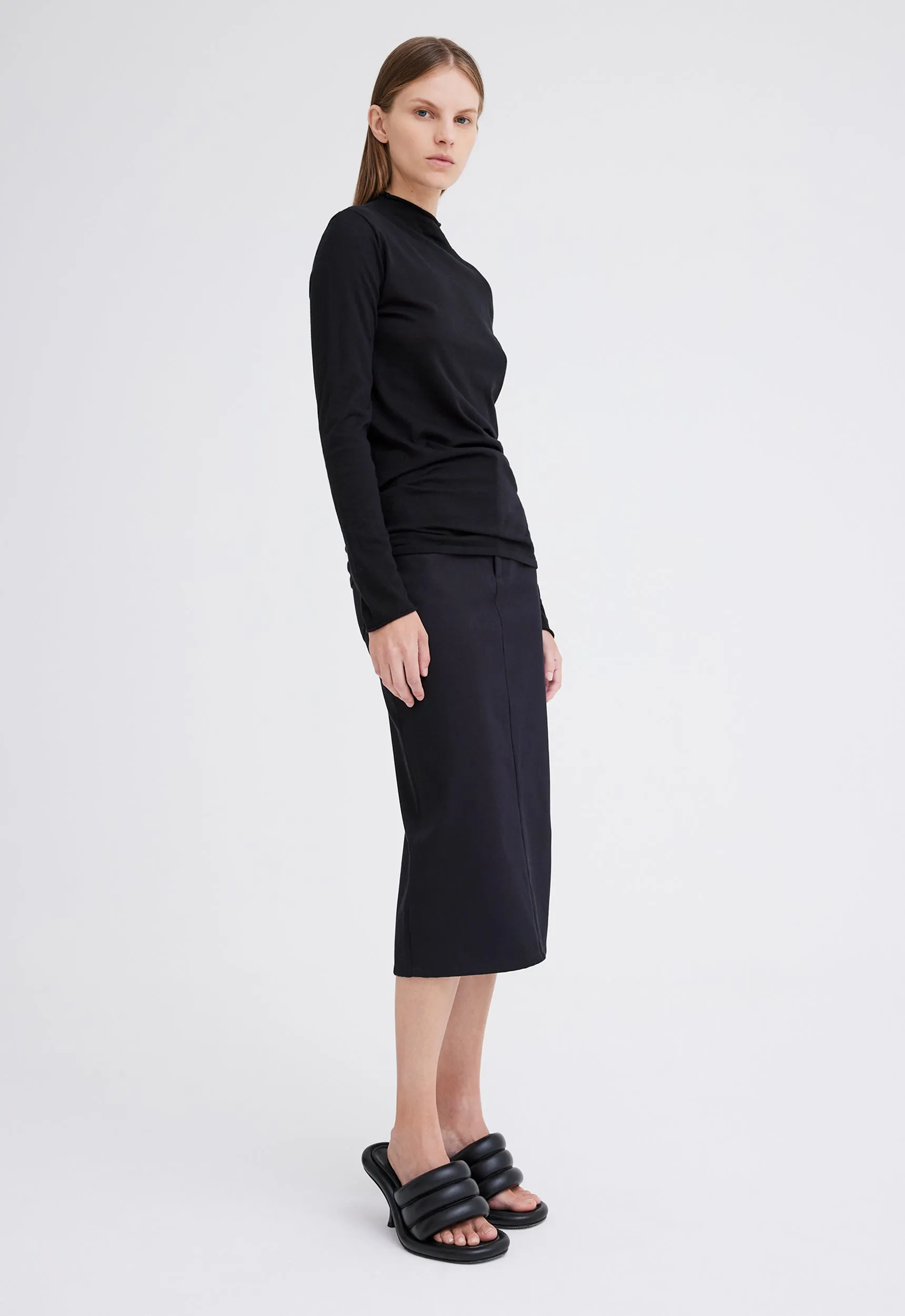Block Cotton Sweater - Black