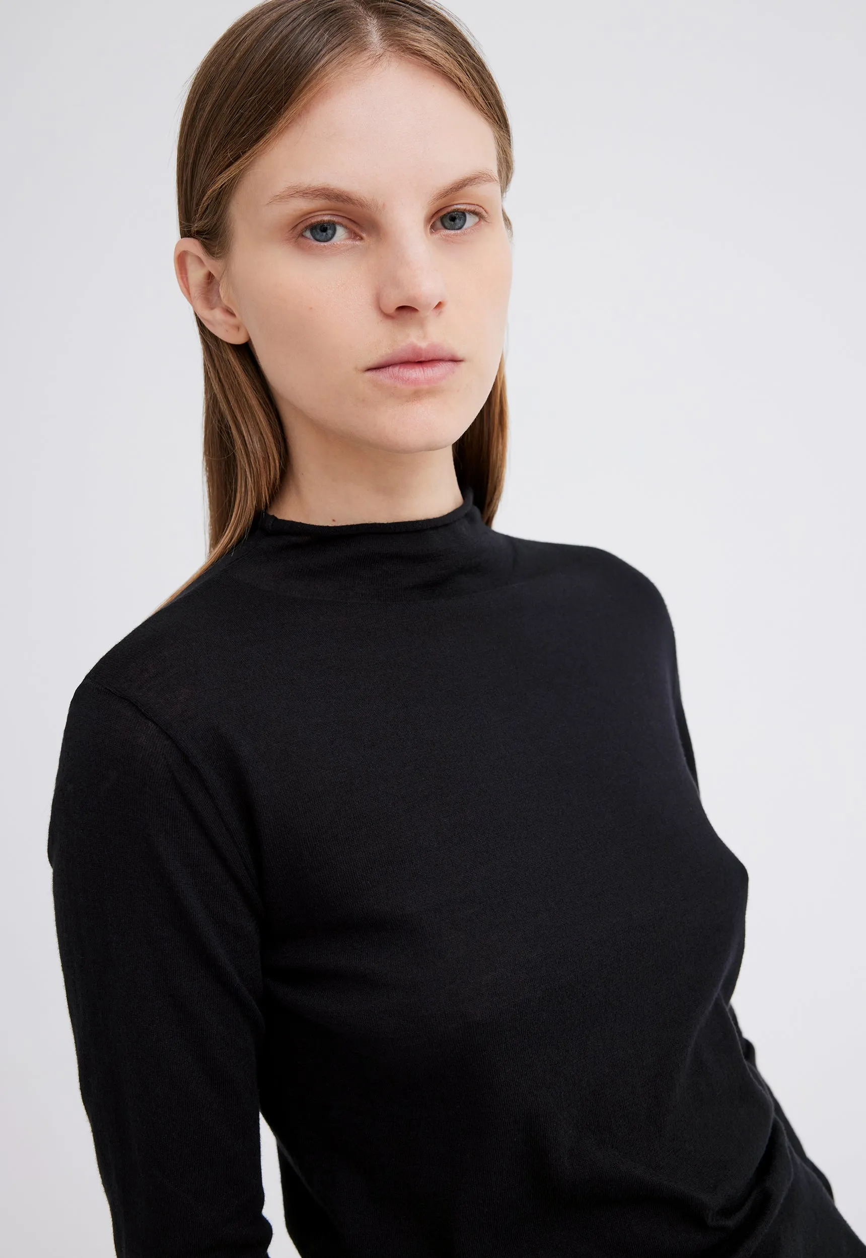 Block Cotton Sweater - Black