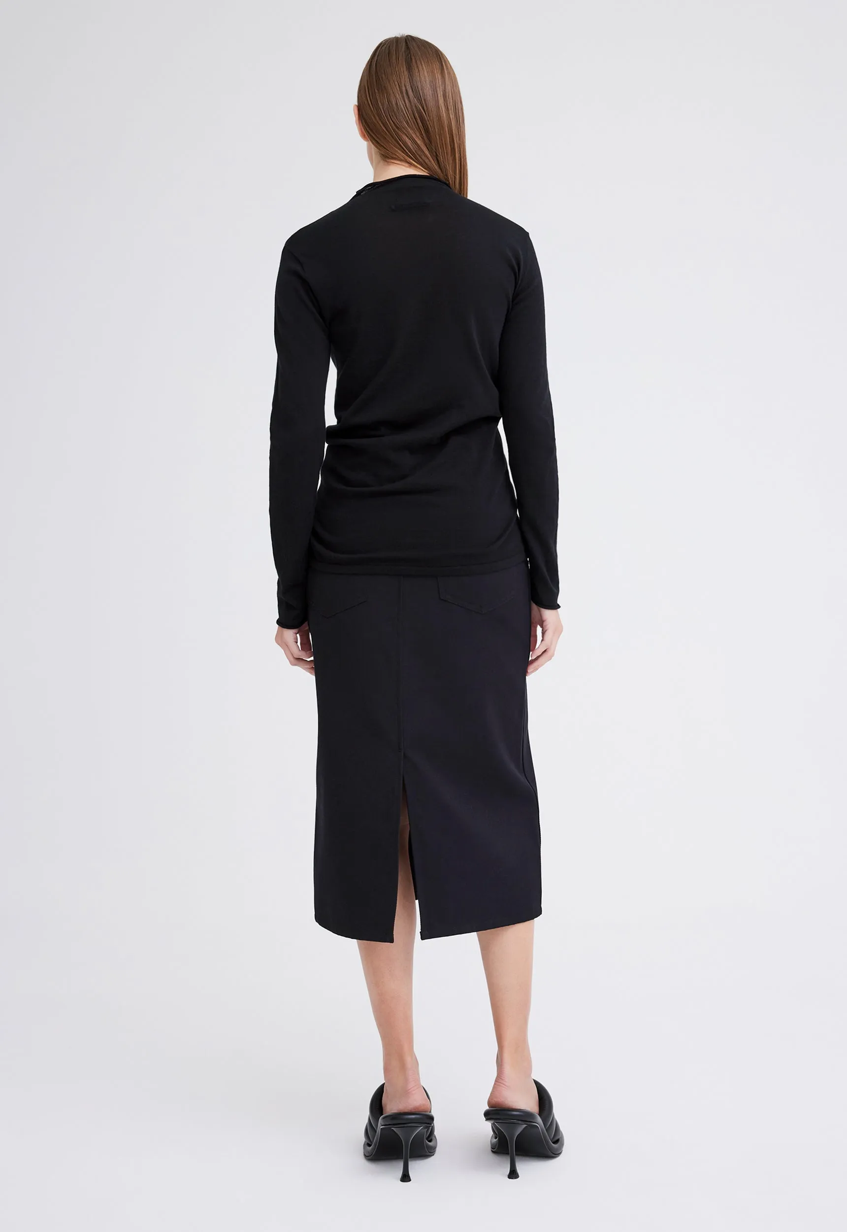Block Cotton Sweater - Black