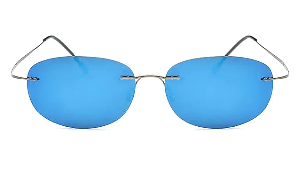 Blue Lightweight Oval Sunglasses for Men - Classic and Stylish Accessory