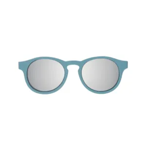Blue Polarized Keyhole Sunglasses with Mirrored Lens