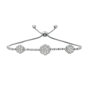 BOLO DIAMOND FLOWER BRACELET 14K GOLD (1.75 CTW)